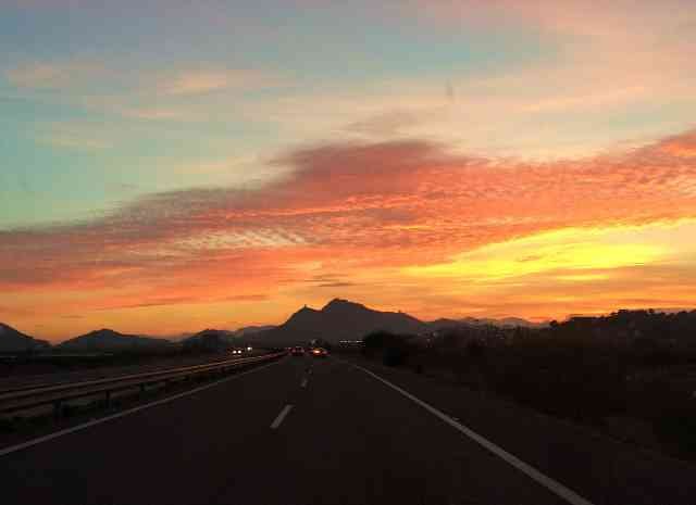 A Valencian sunset, in Spain.